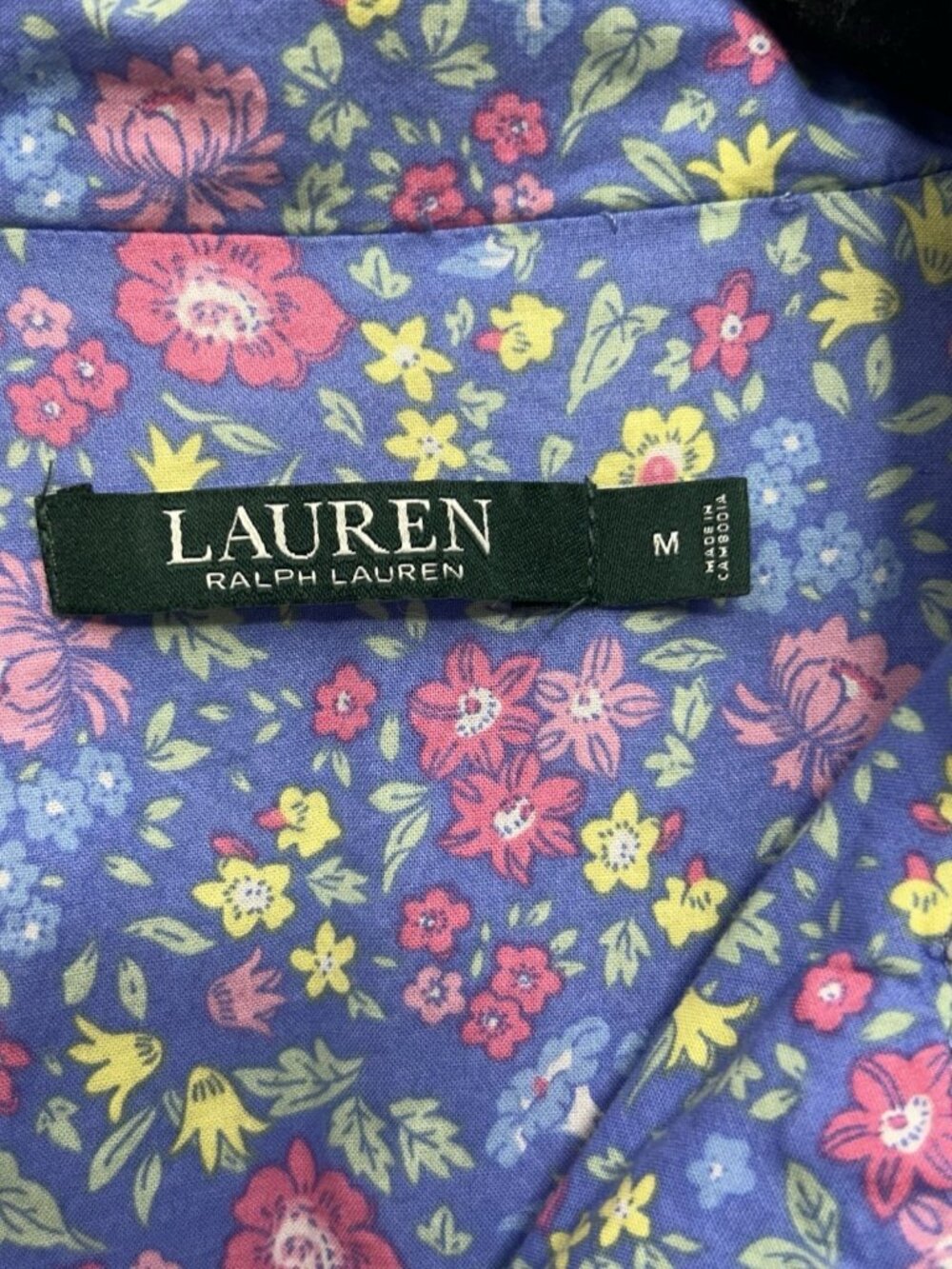 Lauren Ralph Lauren Floral Cotton Sleep Shirt Women’s Medium Embroidered Logo - Picture 4 of 7